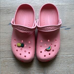 CROCS Melon colored Sandals with Perforated Design and Rotating Heel Strap